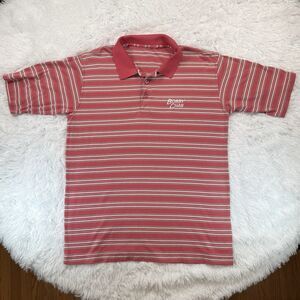 Bobby Chan Vintage 90s Men’s Pink Striped Polo Shirt Size L/XL